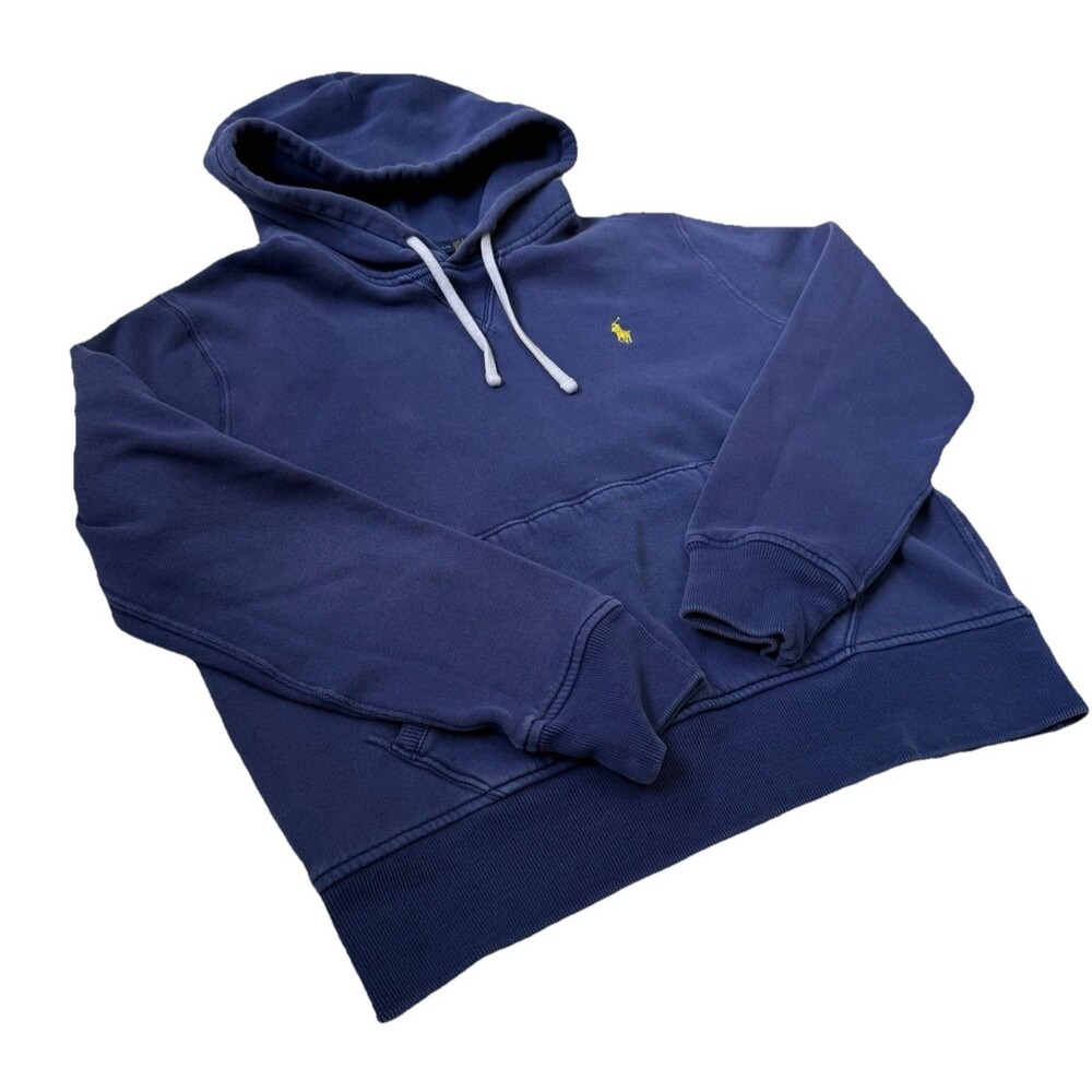 Ralph Lauren Polo Kids Large Hoodie Sweatshirt Blue Cotton Blend Long Sleeve